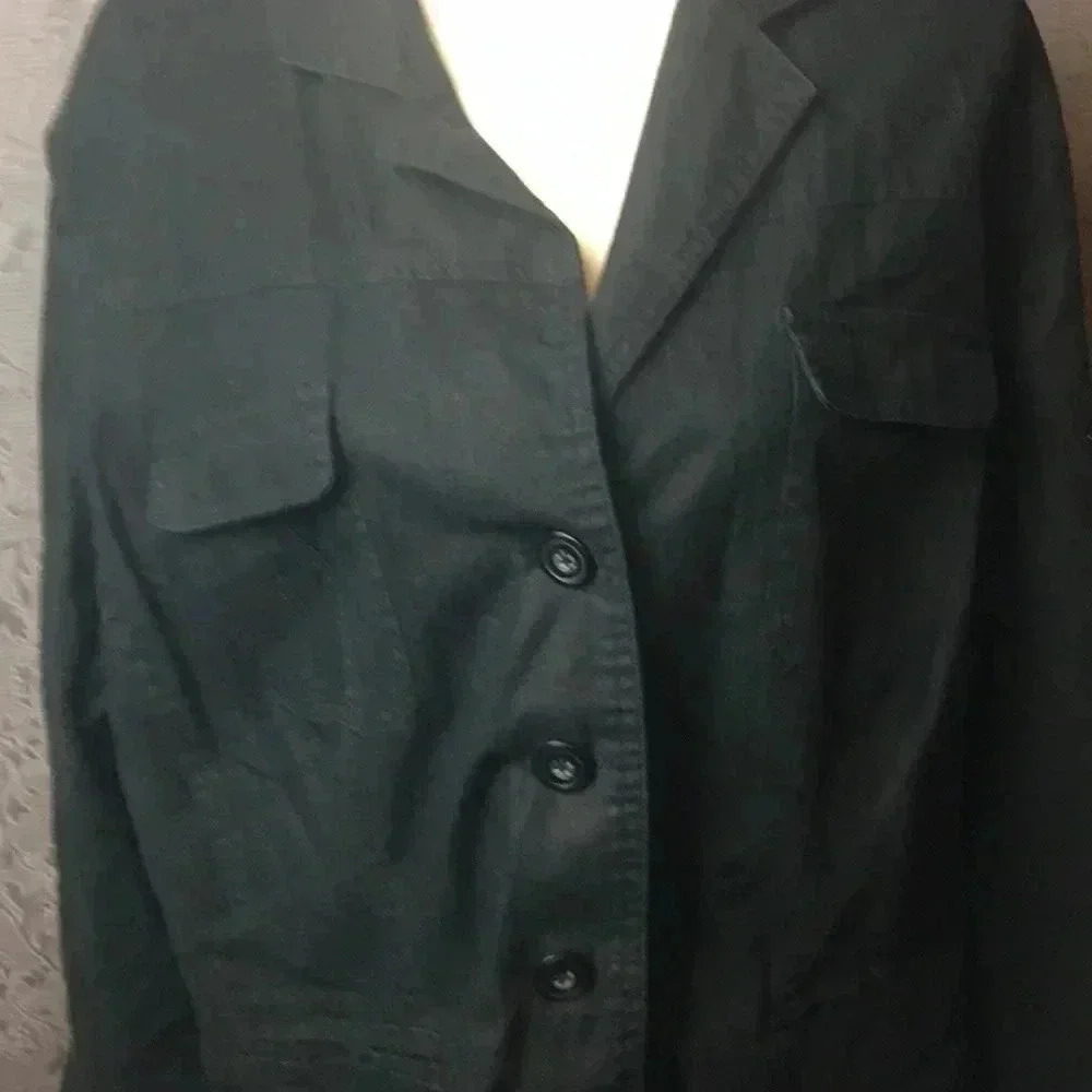 LANE BRYANT WOM SZ 18/20 BLACK LINEN-COTTON JACKET GOOD CLEAN CONDITION - Picture 2 of 6